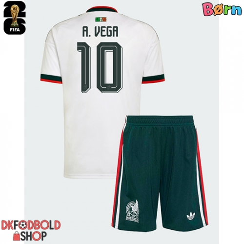 Mexico Alexis Vega #10 Udebanesæt Børn VM 2026 Kort ærmer (+ korte bukser)